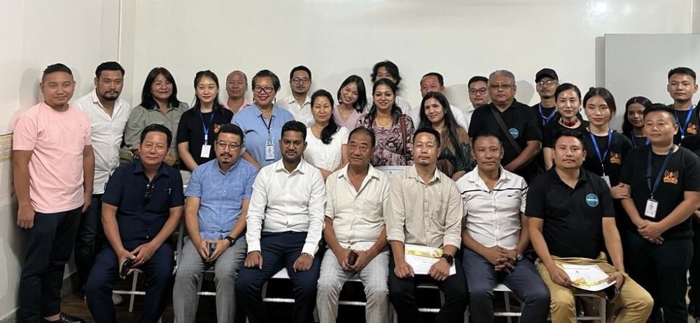 Team members of 90.8 Hills FM along with guests and invitees during the celebration of its one year anniversary at their office premises located at Hotel Sente, Golaghat Road Dimapur on September 8. (Morung Photo)